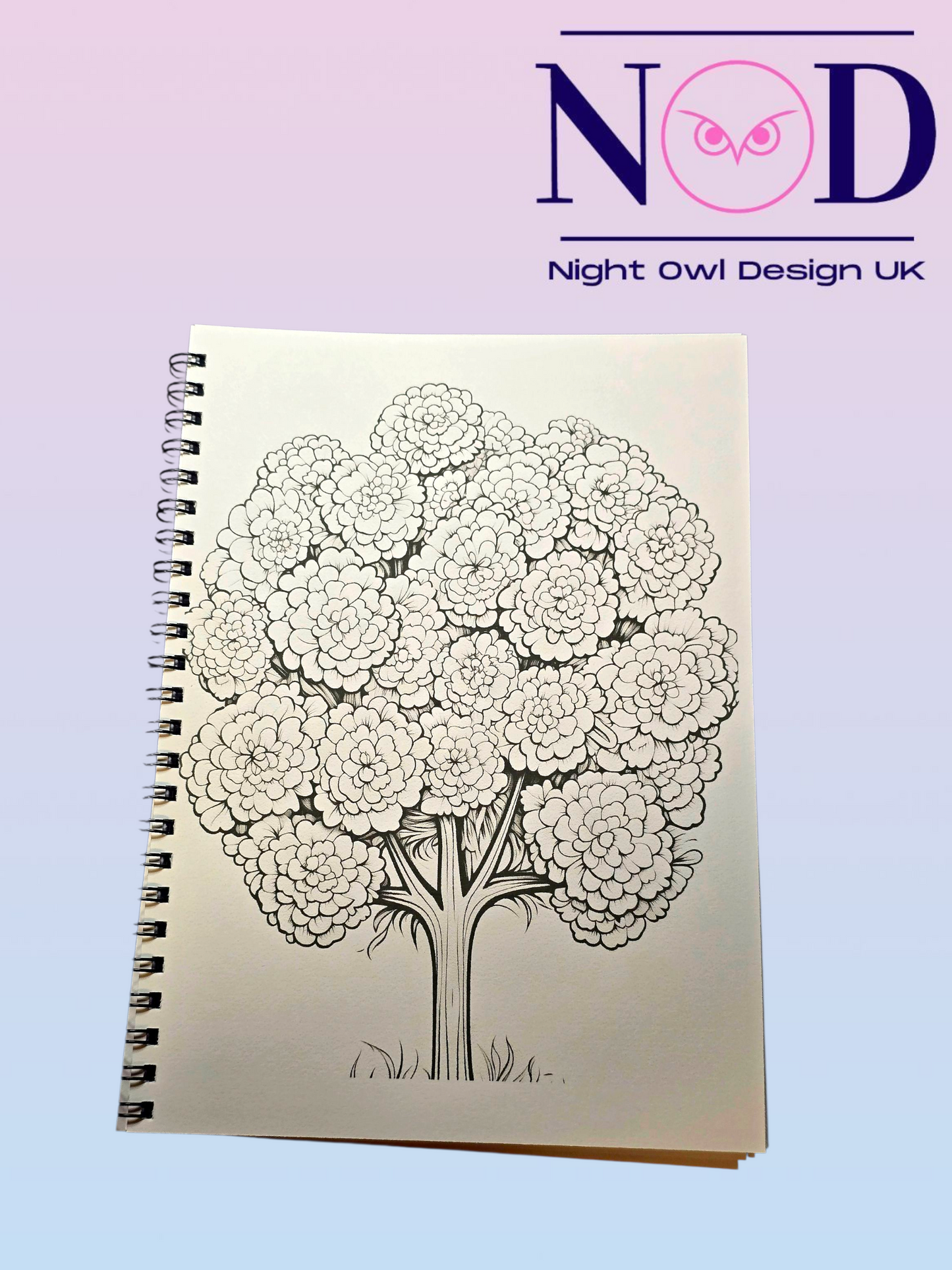 Tree Flowers Colouring Book