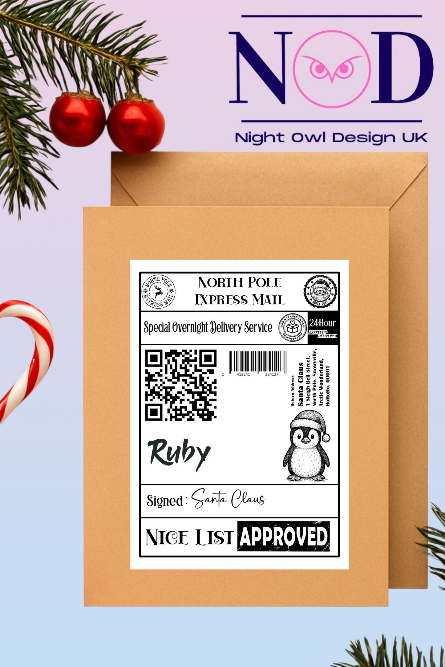 Pack of 10 Christmas labels