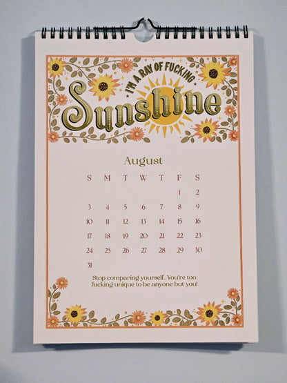 2025 Floral & Sassy Wall Calendar, +18, Funny AF