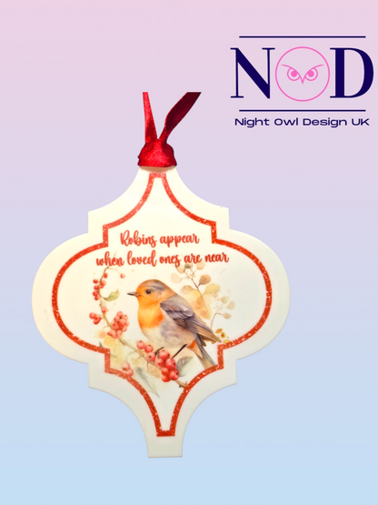 Arabesque Robin Christmas Bauble
