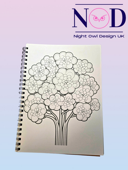 Tree Flowers Colouring Book
