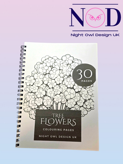 Tree Flowers Colouring Book