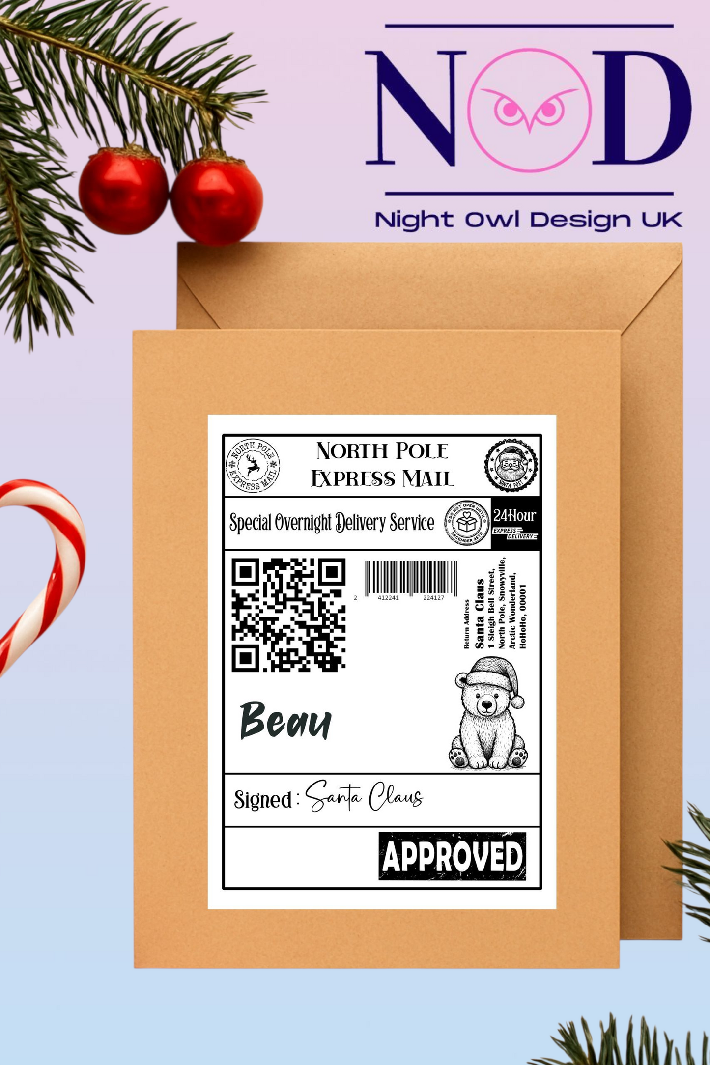 Pack of 10 Christmas labels