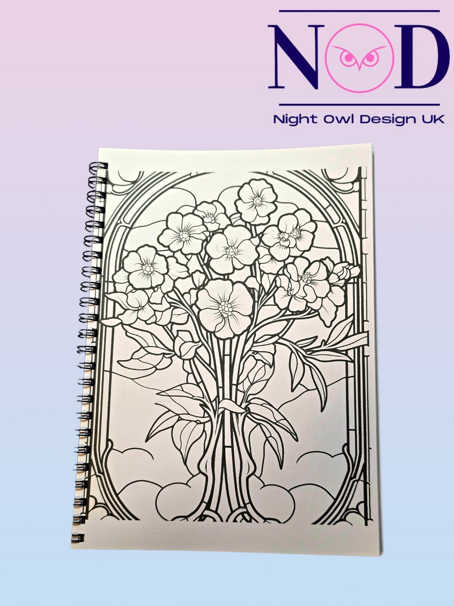 Volume 1 Flowers and Stained Glass Colouring Book