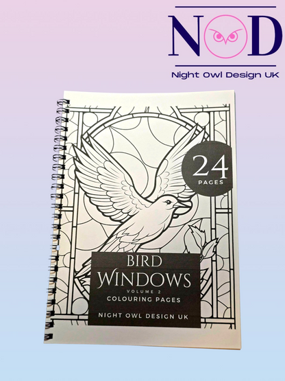 Volume 2 Birds and Stained Glass Colouring Book