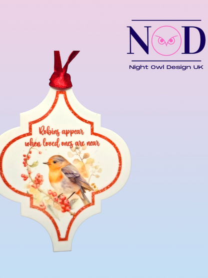 Arabesque Robin Christmas Bauble
