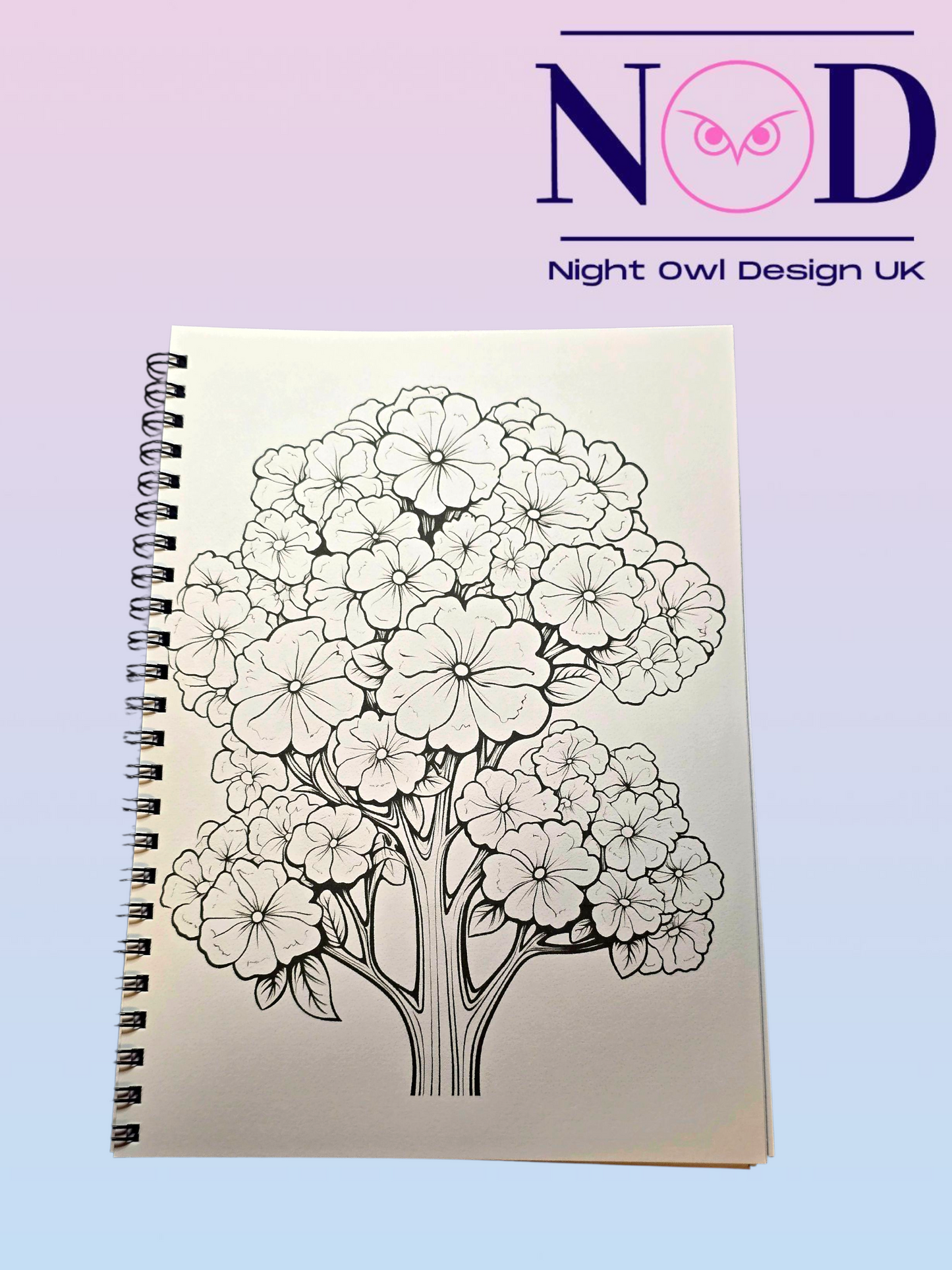 Tree Flowers Colouring Book