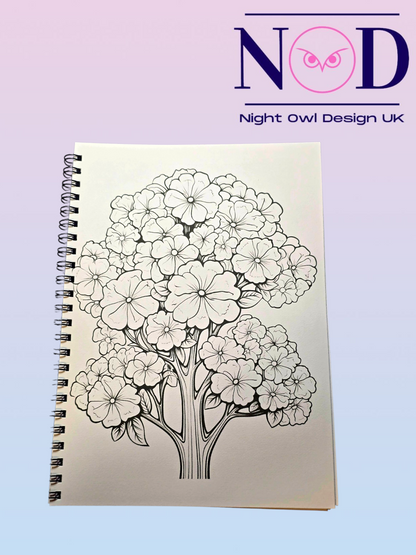 Tree Flowers Colouring Book