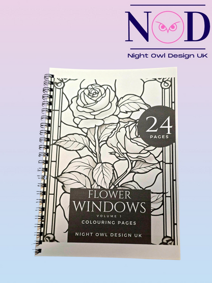 Volume 1 Flowers and Stained Glass Colouring Book