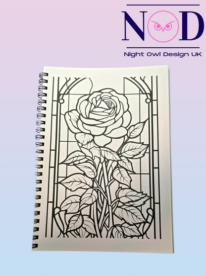 Volume 1 Flowers and Stained Glass Colouring Book
