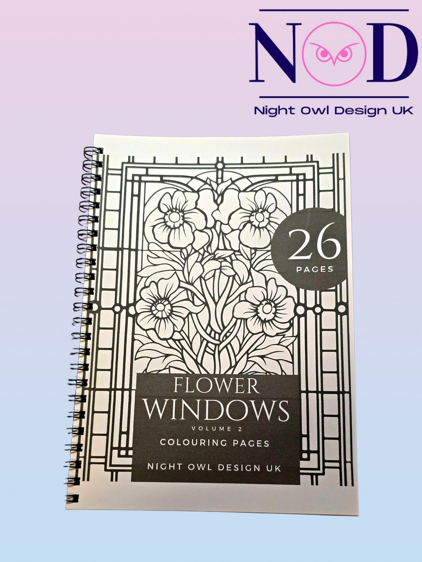 Volume 2 Flowers and Stained Glass Colouring Book