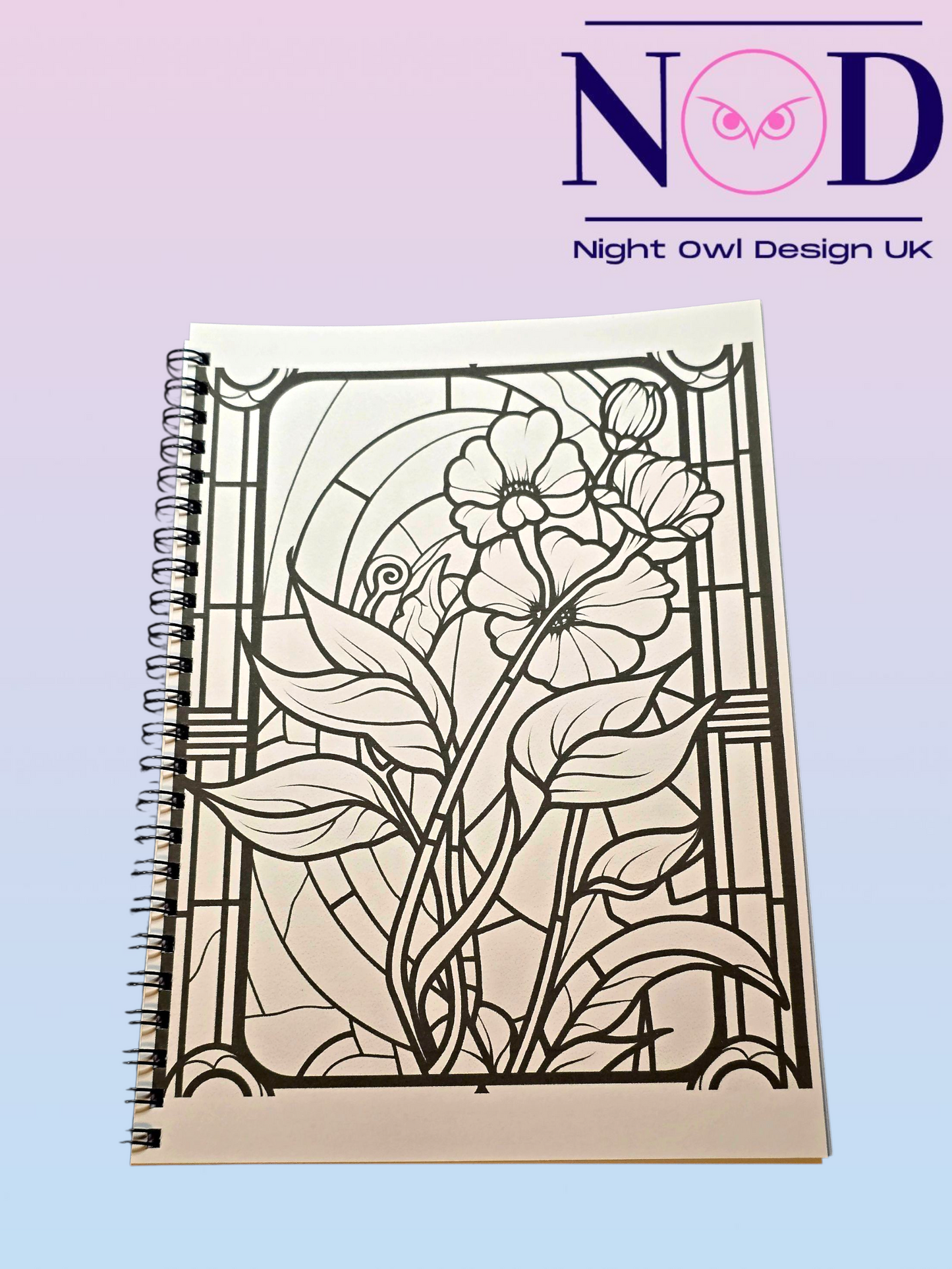Volume 2 Flowers and Stained Glass Colouring Book