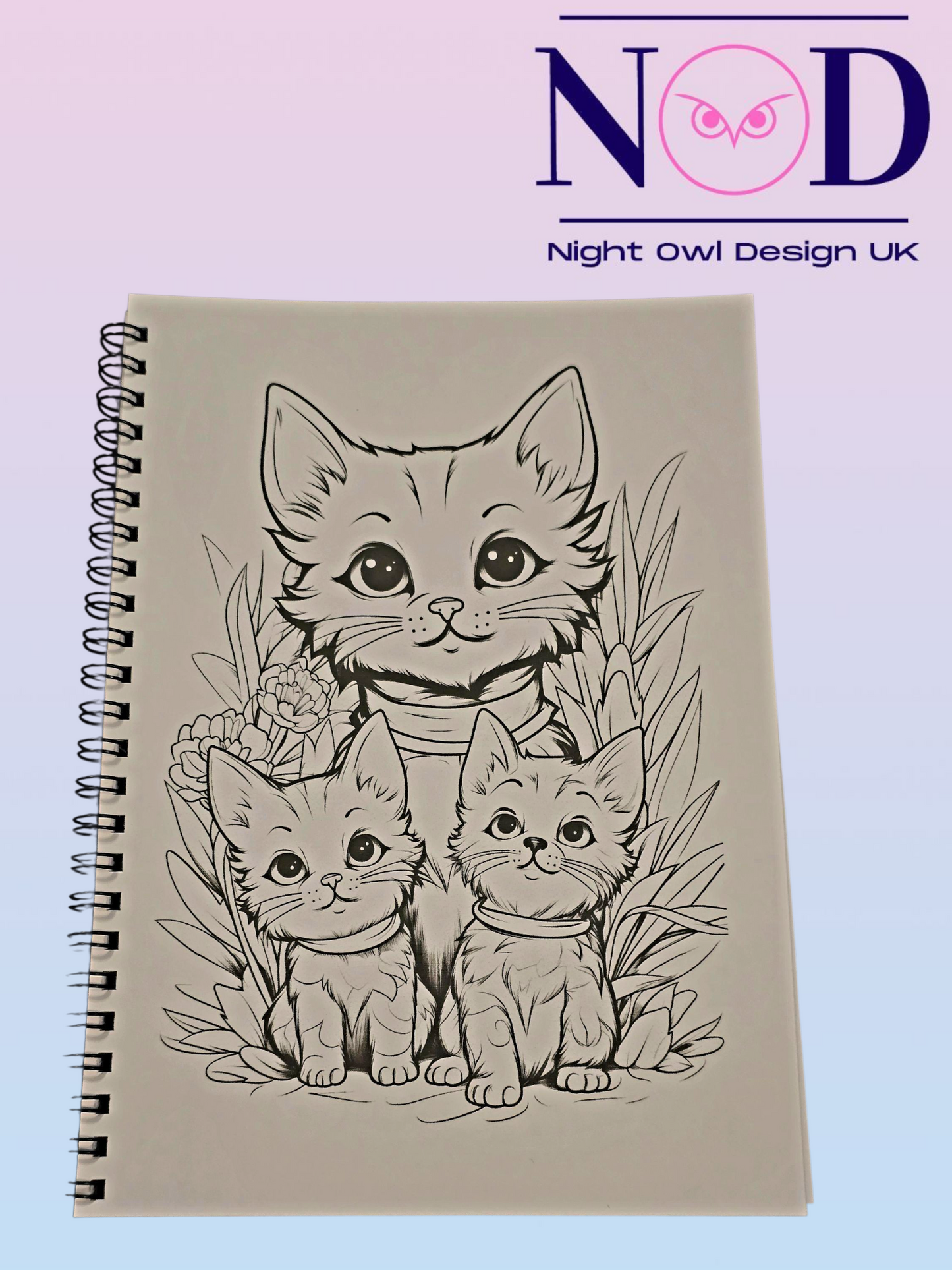 Cat and Girl Colouring Book
