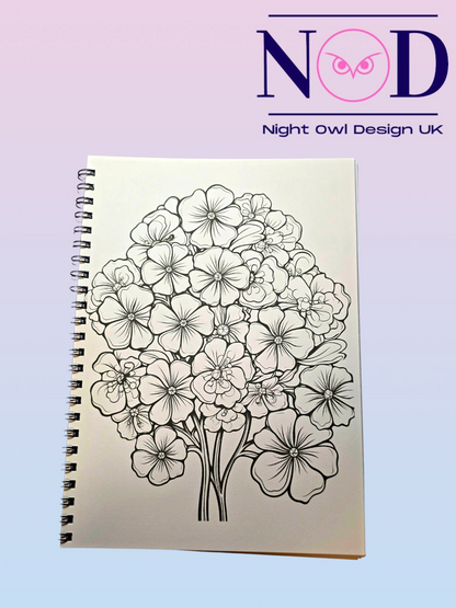 Tree Flowers Colouring Book