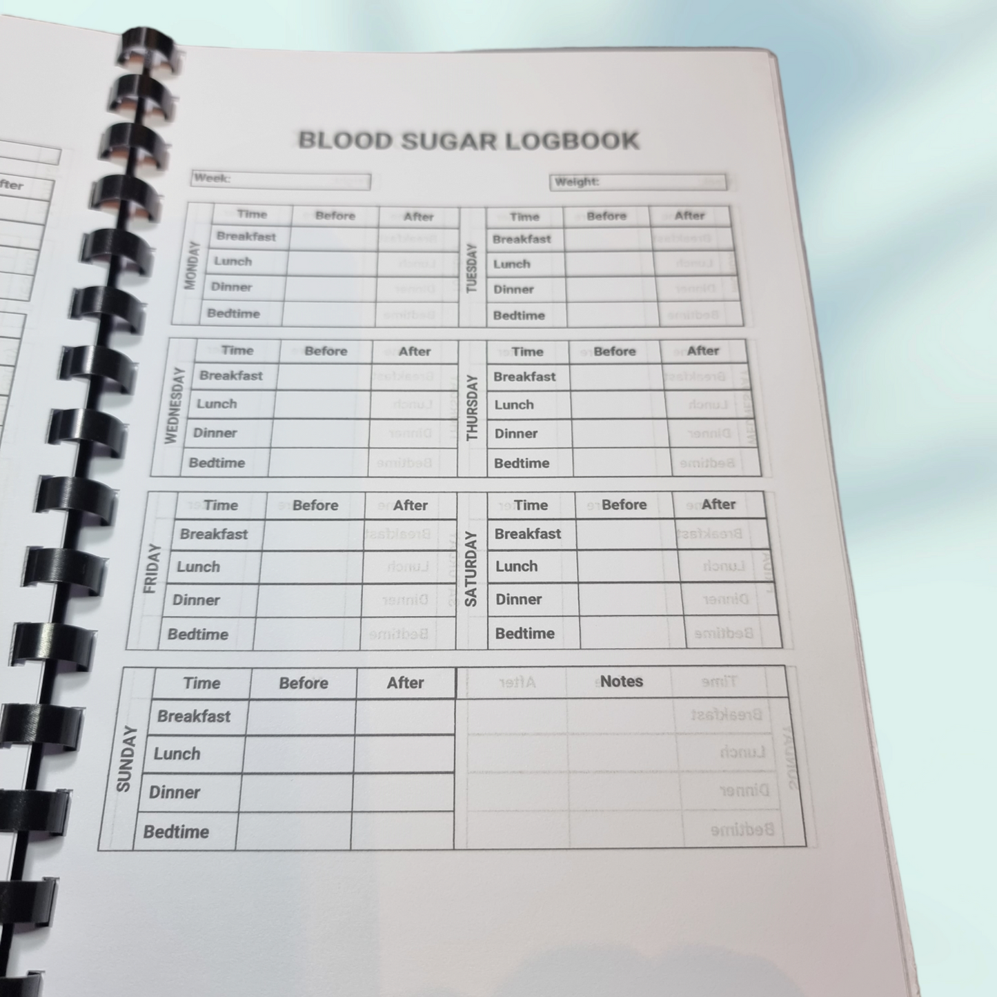 Blood Sugar Log Book